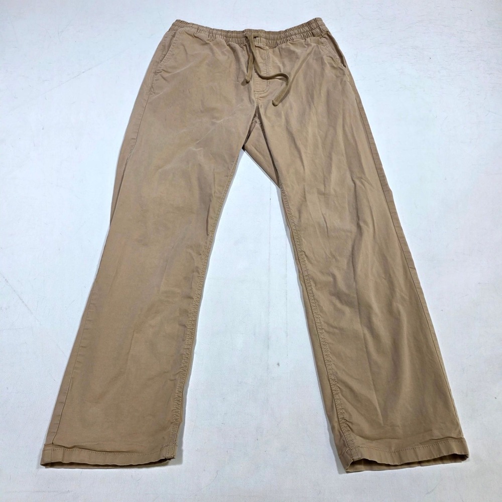 Vans Range Elastic Waist Pants Mens Medium Khaki Tan Relaxed Fit Skater Chino